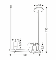 LAMPA WISZĄCA SAKAI 3 CZARNY ZŁOTY