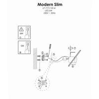 Kinkiet Modern Slim 40 cm czarny LED 3000K