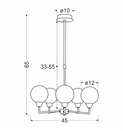 Logos lampa wisząca satynowy 5x25w g9 klosz biały