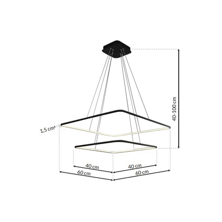 Milagro - LAMPA WISZĄCA NIX BLACK 50W LED