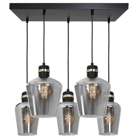 Milagro - Lampa wisząca RICHMOND BLACK / GOLD 5xE27  Prostokąt