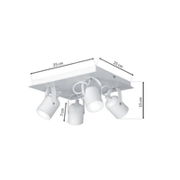 Milagro - Lampa sufitowa PICO WHITE 4xGU10