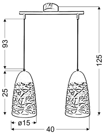 SABRIN LAMPA WISZĄCA  2X60W E27 BIAŁY