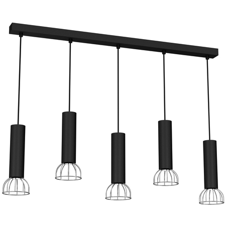 Milagro - Lampa Wisząca DANTE BLACK/SILVER 5x mini GU10
