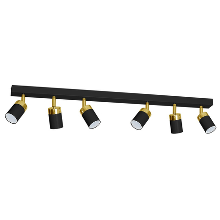 Milagro - Lampa sufitowa JOKER BLACK/GOLD 6xGU10