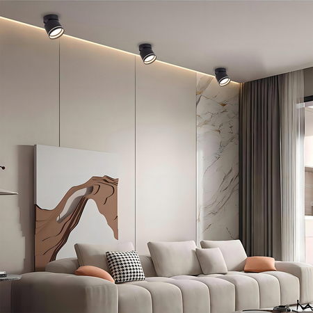 Oprawa Sufitowa Natynkowa Kendal 8cm Czarna GX53 Regulowany Kąt Świecenia