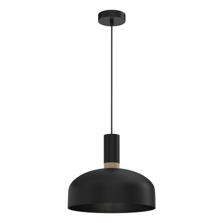 Milagro - Lampa wisząca MALMO BLACK/WOOD 1xE27