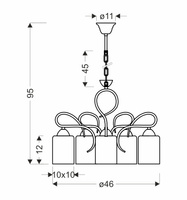 Candellux - Italo Lampa Wisząca Chromowy 5X40W E27 Klosz Srebrny