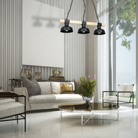 Milagro - Lampa wisząca FARO BLACK/NATURAL WOOD 3xE27 60W