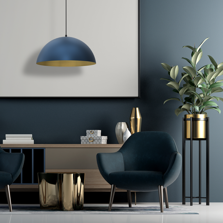 Milagro - Lampa wisząca BETA NAVY BLUE/GOLD 1xE27 45cm