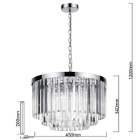 Lampa wisząca Vetro 5 srebrna 5xE14