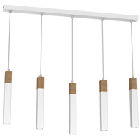 Milagro - Lampa wisząca SOLO SAWN WHITE / PATINATED WOOD 5x mini GU10