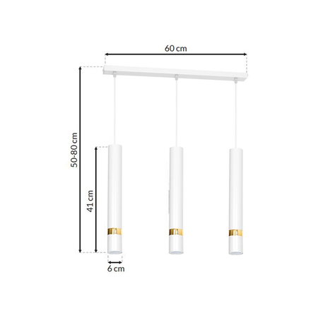 Milagro - Lampa wisząca JOKER WHITE/GOLD 3xGU10