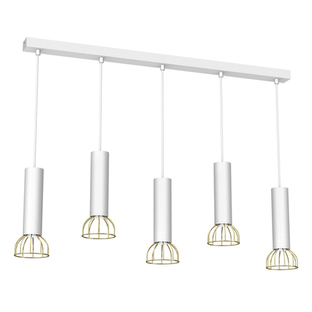 Milagro - Lampa wisząca DANTE White/Gold 5x mini GU10