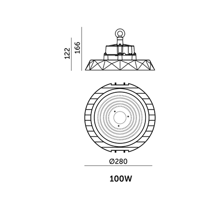 High Bay LED ANICA 100W 4000K IP65 90° DALI Kobi Pro