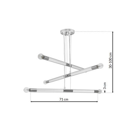 Milagro - Lampa wisząca BASTONE WHITE / CHROME 6xE14