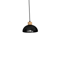 Milagro - Lampa wisząca ERIK Black/Wood 5xE27
