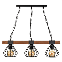 Milagro - Lampa wisząca ULF BLACK/WOOD 3xE27