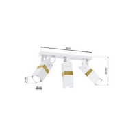 Milagro - Lampa sufitowa VIDAR WHITE/GOLD 3xGU10
