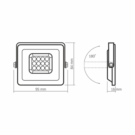 Naświetlacz LED biały halogen 5000K 900lm 10W
