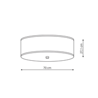 Plafon Girona szary 70 cm 5xE27