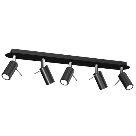 Milagro - Lampa sufitowa PRESTON BLACK/CHROME 5x mini GU10