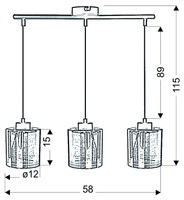 Candellux - Nocturno Lampa Wisząca 3X40W E27 Chrom