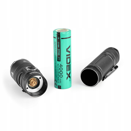 Latarka LED Videx 1500 Lumenów, Barwa 5000K, USB C, IP67, Zasięg 230 Metrów