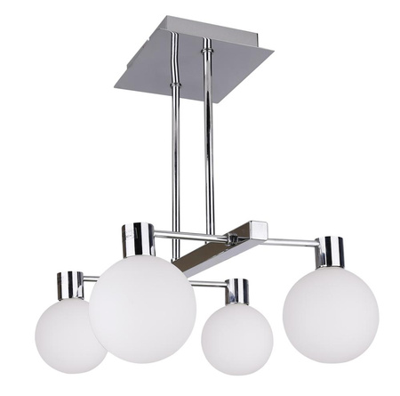 Candellux - Maldus Lampa Wisząca Chromowy Sztyca 4X40W G9 Klosz Biały