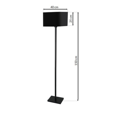 Milagro - Lampa stojąca NAPOLI BLACK/GOLD 1xE27