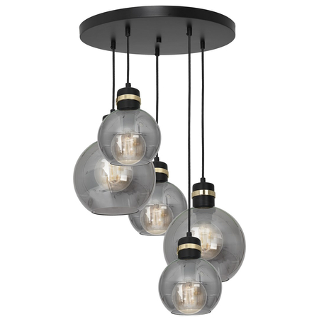 Milagro - Lampa wisząca OMEGA BLACK/GOLD 5xE27  Koło