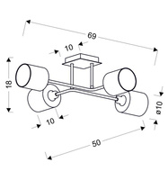 Candellux - Sax Lampa Sufitowa 4X40W E14 Satyna