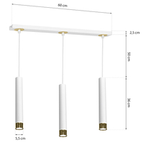 Milagro - Lampa wisząca DANI WHITE/GOLD 3xGU10