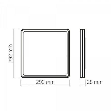Plafon LED oprawa sufitowa czarna kwadratowa 24W 4000K 2400lm VL-DL3S-244B