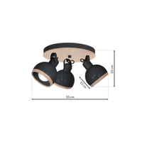 Milagro - Lampa sufitowa OVAL BLACK 3xE27