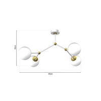 Milagro - Lampa sufitowa JOY WHITE / GOLD 4xE14