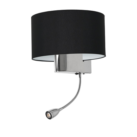 Milagro - Kinkiet CASINO BLACK/CHROME 1xE27 + 1W LED