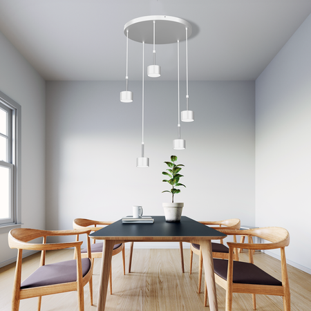 Milagro - Lampa wisząca ARENA WHITE/SILVER 5xGX53