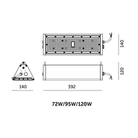 High Bay LED NICO 72W/95W/120W 3CCT IP65 60°x90° Kobi Pro