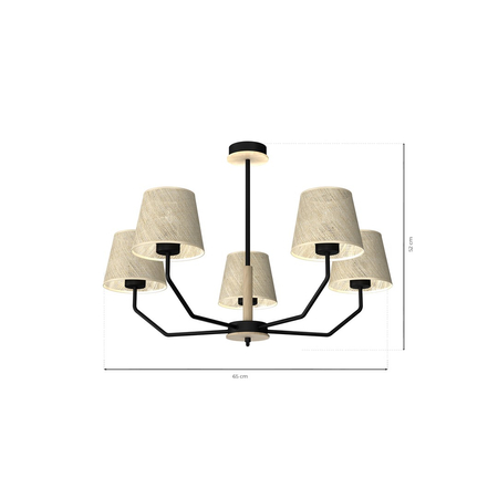 Milagro - Lampa wisząca ETNA Black 5xE27