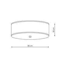Plafon Girona szary 80 cm 6xE27