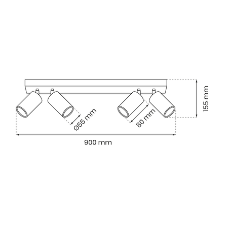 Lampa sufitowa Hudson 4xGU10 Biały