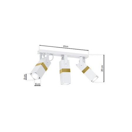 Milagro - Lampa sufitowa VIDAR WHITE/GOLD 3xGU10