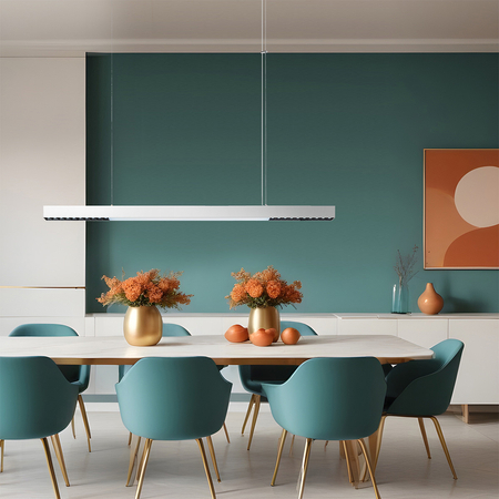 Lampa wisząca Cali L 120 cm biała Sterowanie Tuya LED 47W Zmienna Barwa CCT