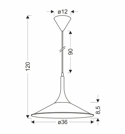 LAMPA WISZACA KIRUNA M 1 CZARNY 110x36x36
