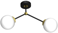 Milagro - Lampa sufitowa JOY BLACK / GOLD 2xE14