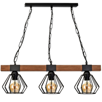 Milagro - Lampa wisząca ULF BLACK/WOOD 3xE27