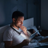 Lampka nocna do czytania, Lampka LED na szyję, Akumulator USB, Kolor Szary