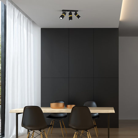 Milagro - Lampa sufitowa VIDAR BLACK/GOLD 3xGU10