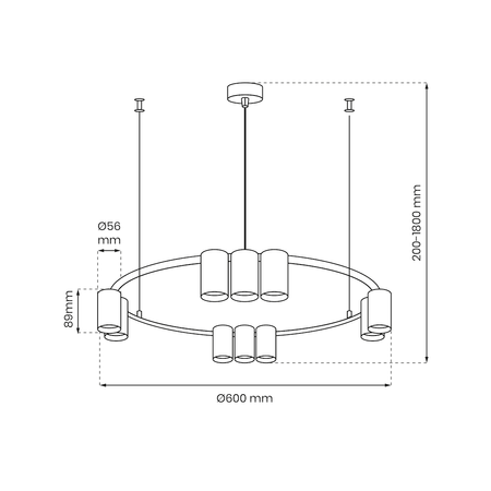 Lampa wisząca (koło) Genesis 10xGU10 Biały